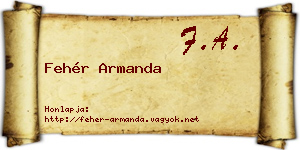 Fehér Armanda névjegykártya